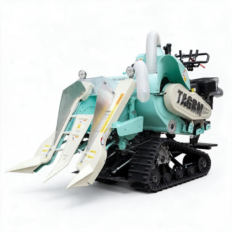 4LZ-0.6LA 0.6kg/s Mini Rice Combine Harvester | 7.5kW 2-Row Compact Paddy Harvester with Low Grain Loss Rate
