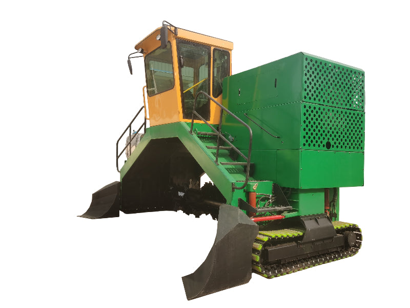 M4000 TAGRM Large Crawler Compost Turner, 4m Wide Compost Equipment for Organic Fertilizer & Manure, 1500m³/h