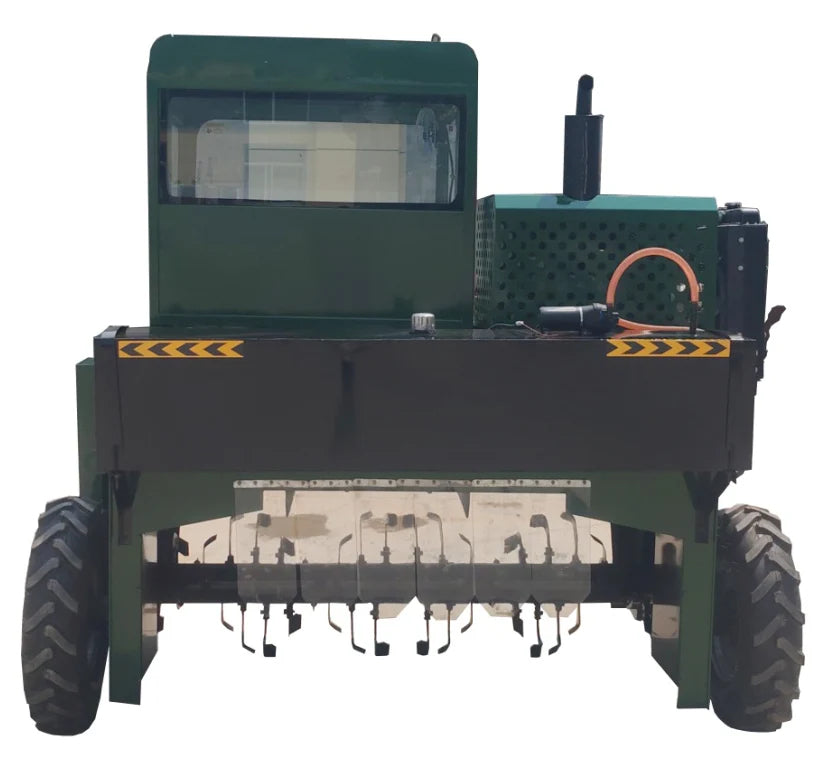 M2000 Self-Propelled Wheel Compost Turner with Cabin, 2m Wide Small Composting Machine, 430m³/h