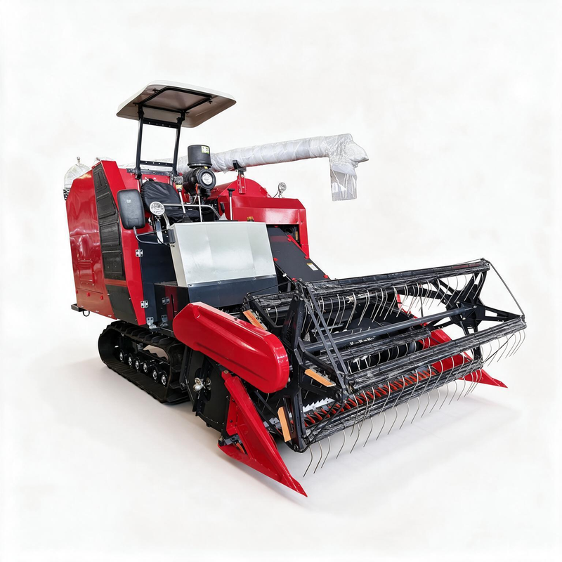 4LZ-6.0 5.5kg/s Crawler Rice Combine Harvester | 110HP Tracked Paddy Harvester with 360° Automatic Grain Unloading