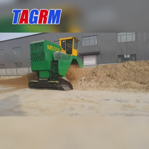 M5000 Large 5m Compost Turner, 2600m³/h High Capacity Composting Machine for Organic Fertilizer & Waste Treatment